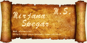 Mirjana Špegar vizit kartica